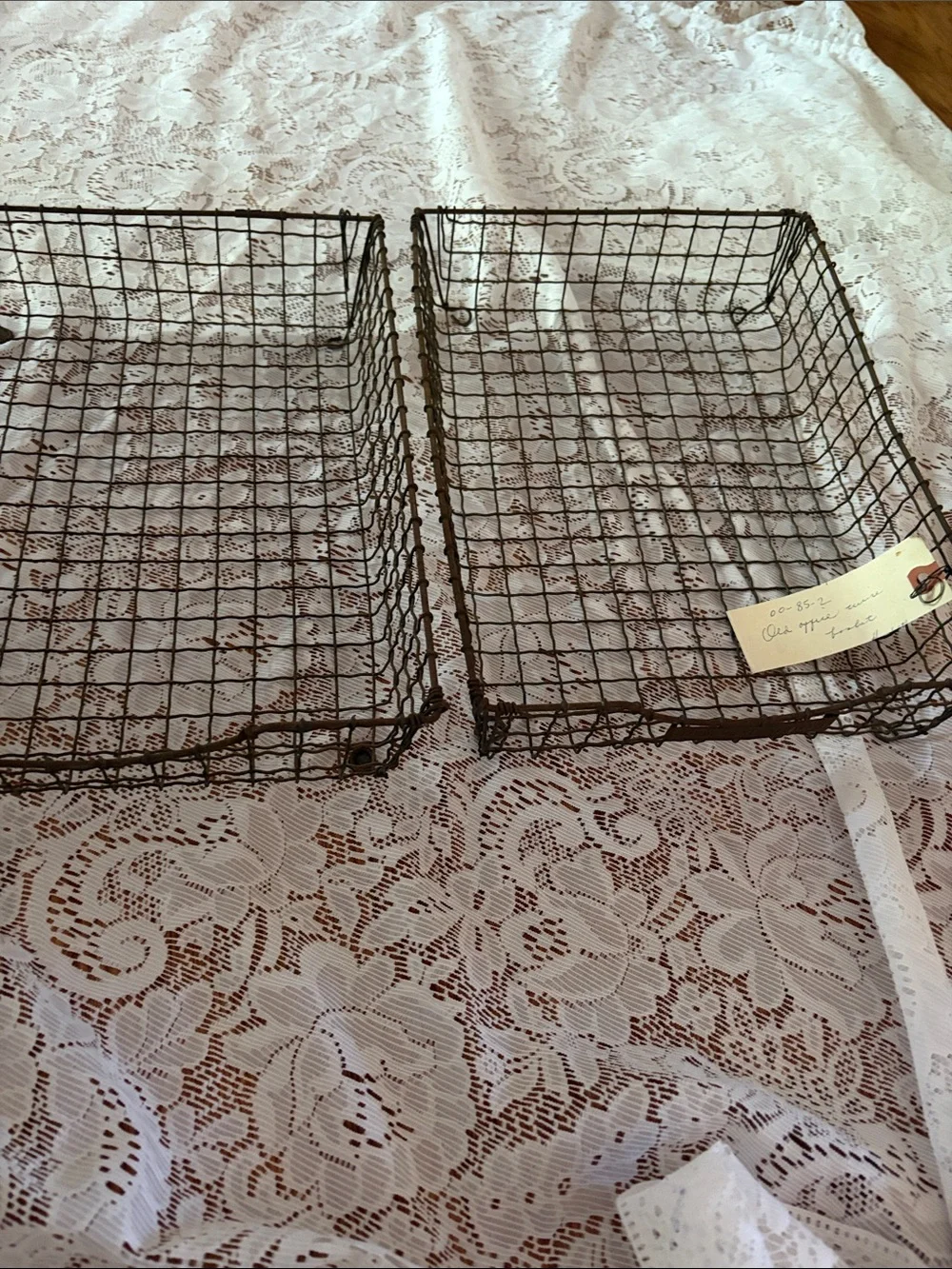 Vintage-Style Brown Wire Storage Basket - Home Accents